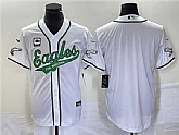 Men's Philadelphia Eagles Blank White With C Patch Cool Base Stitched Baseball Jersey,baseball caps,new era cap wholesale,wholesale hats